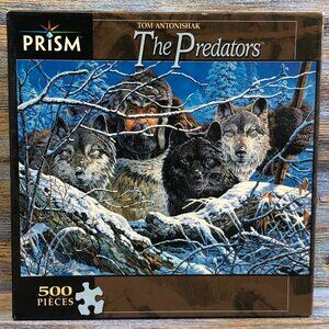 PRISM 2006 The Predators 500 Pieces Jigsaw Puzzle 19 x14 Wolf Dog Tom Antonishak